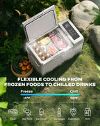 CHITOOMA 12 Volt Car Refrigerator, 25QT Electric Cooler, Portable Freezer Compressor Cooler -4�H~68�H, 12/24V DC & 110-240V AC for Travel Camping Truck Home