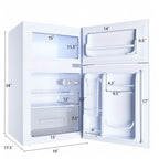 Costway Refrigerator Small Freezer Cooler Fridge Compact 3.2 cu ft. Unit, Grey