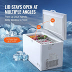 Choco Moon Large Capacity 14.5 Cu.ft Chest Freezer, 345L Storage, 4 Slide-Out Baskets, Lockable Lid, 8 Temp Control Levels, Energy-Efficient LED Lights, 6 Swivel Casters for Easy Mobility