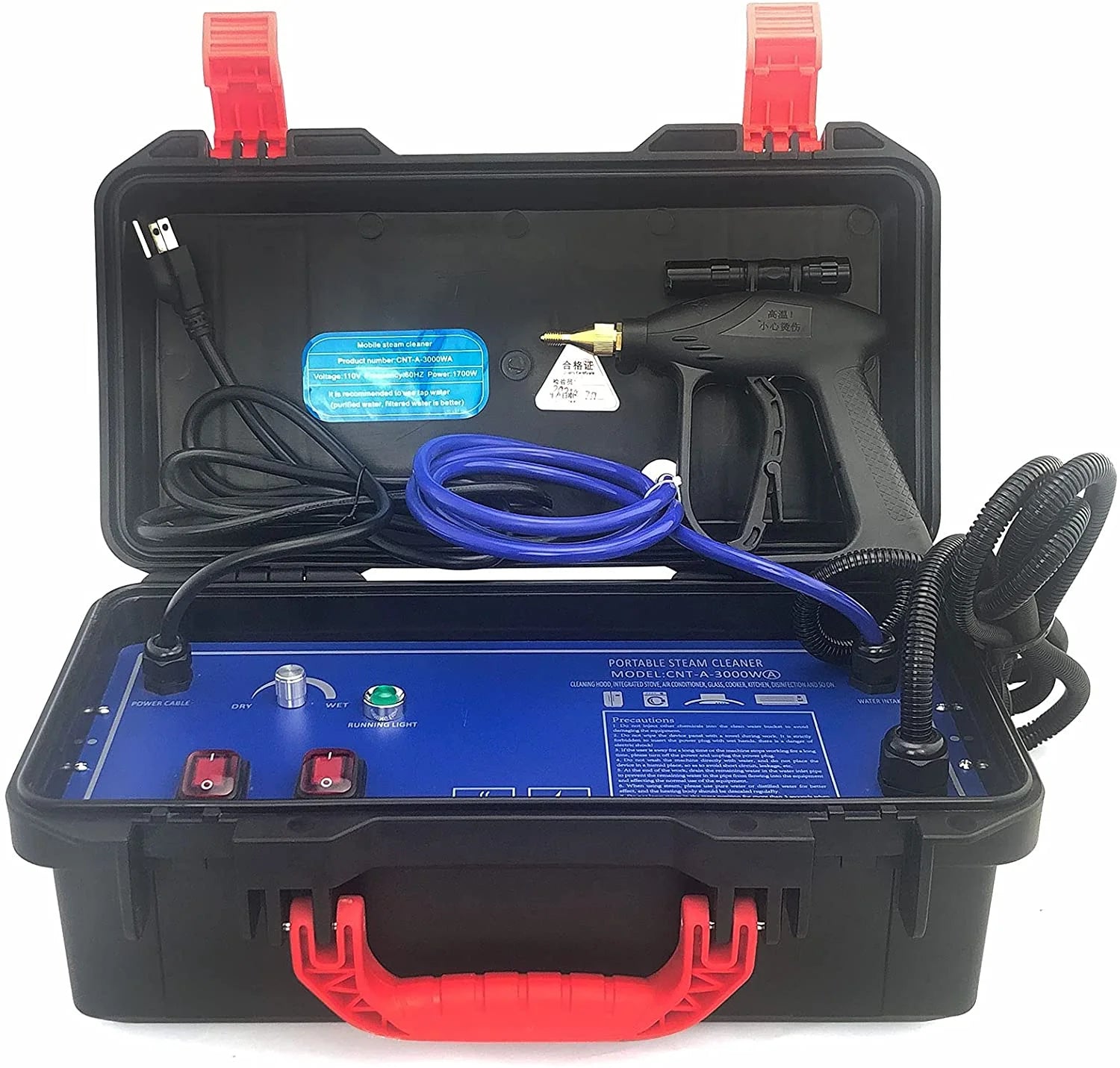 Miumaeov Multipurpose Heavy Duty Steamer, 110V 1700W Steam Cleaner Machine High Pressure High Temperature for Range Hood Car