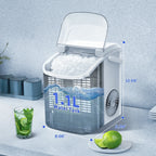 Electactic Nugget Ice Maker Countertop, 35lbs/24H, Self-Cleaning, Pebble Portable Ice Machine with Handle (White)