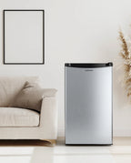 Upstreman 3.2 Cu.Ft. Mini Fridge with Freezer Single Door Small Refrigerator Adjustable Thermostat Compact Fridge with Reversible Door, Low Noise, BR321 Black