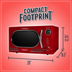 Nostalgia Retro Countertop Microwave Oven - Large 1000-Watt - 1.1 cu ft - 12 Pre-Programmed Cooking Settings - Digital Clock - Kitchen Appliances - Black