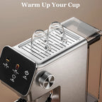 Espresso Machine 20 Bar, Rapid Cold Brew, Stainless Steel Coffee Machine with 40oz Removable Water Tank for Cappuccino, Latte, Silver