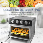 Elite Gourmet Deluxe 25L Air Fryer Oven (Black)