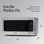 Farberware FMGZ09BKA 0.9 Cu. Ft. Microwave Oven, 900W, Digital Control, LED Display, 6 Cooking Presets, Black