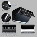 Tieasy 30 inch Under Cabinet Range Hood 900CFM Gesture Touch Control Tempered Glass