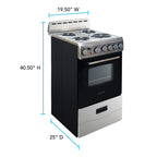 Avanti 20" Electric Range Oven with Framed Glass Door, in Stainless Steel (ERU200P3S)