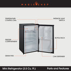 Magic Chef  New 18.5 inch Width 3.5 Cu. ft. Compact Refrigerator with  Single Door