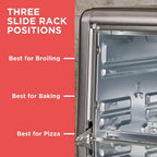 8-Slice Extra Wide Convection Toaster Oven, Fits 9"x13" Oven Pans and 12" Pizza, Bake, Toast, Broil, and Keep Warm Functions, Countertop Compact Design with Stainless Steel Finish