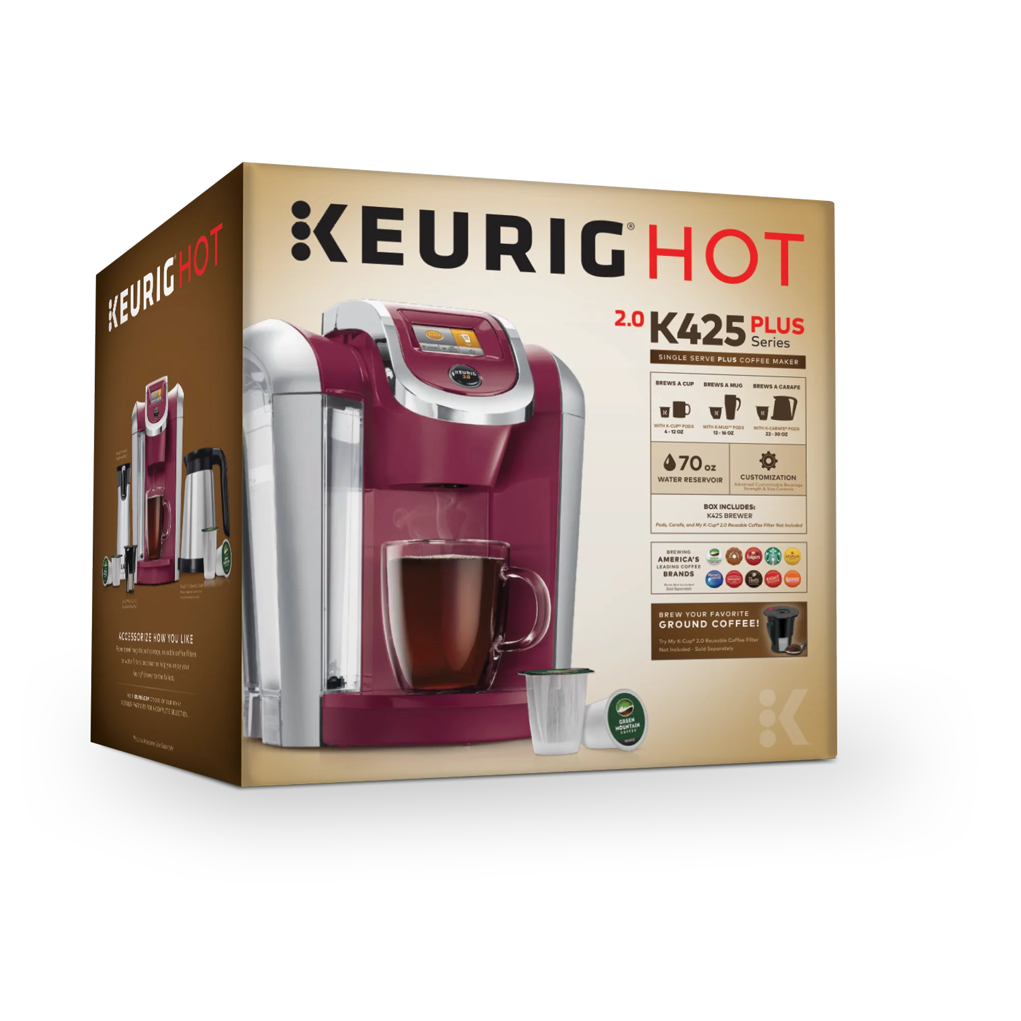 Keurig K425 Single Serve K-Cup Pod Vintage Red Coffee Maker