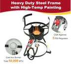 Red Mountain Valley Outdoor Propane Turkey Deep Fryer Set 30&10 Quart Fish Fryer with Basket, 50,000 BTU Burner, Large Seafood Boiler Kit, Outdoor Cooking for Frying, Boiling
