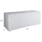 Hamilton Beach 25 Cu. Ft. Chest Freezer, 2 Doors, Garage Ready, White