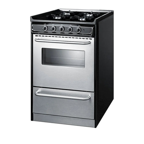20" Wide Gas Range, Open Burners