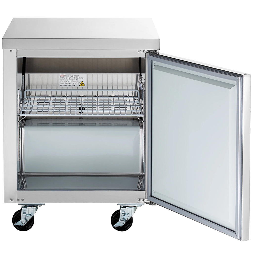 NSF 29 in. Undercounter Freezer 7 Cu.Ft.  Worktop Single Door Stainless Steel Commercial Freezer