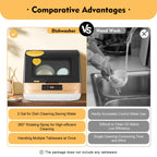 Countertop Dishwasher, 3 Washing Modes, Time-Saving, 800W Compact Dishwasher for Household 110V