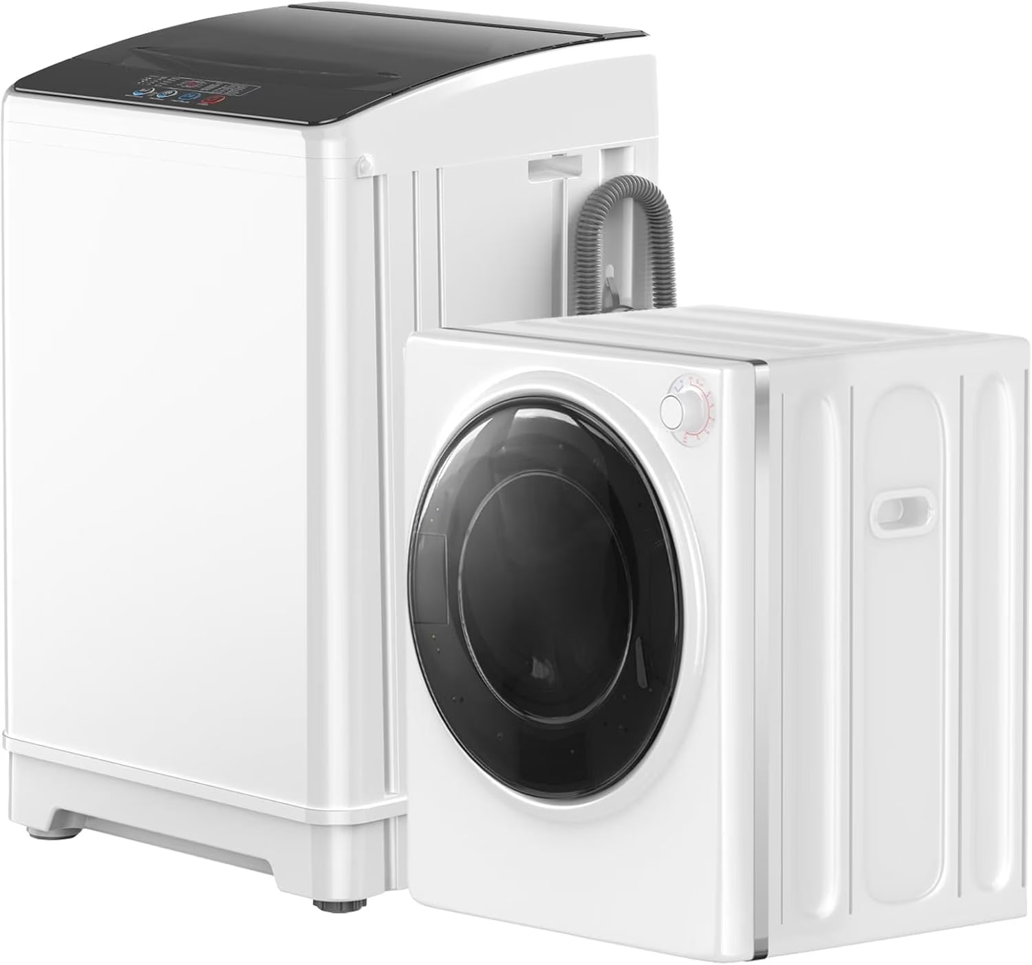 TABU Washer and Dryer Set, 19LBS Fully Automatic Washing Machine & 8.8LBS Clothes Dryer (White&White)