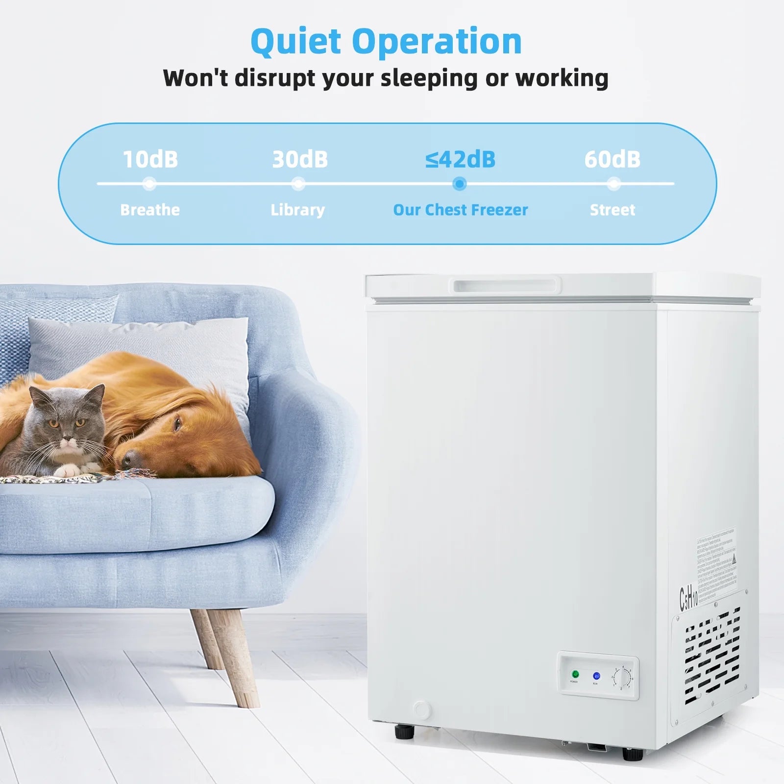 Giantex 3.5 Cu Ft Chest Freezer, Freestanding & Flip Top Chest Freezer w/ 7 Temperature Settings, emovable Sliding Basket Included, Compact Deep Chest Freezer