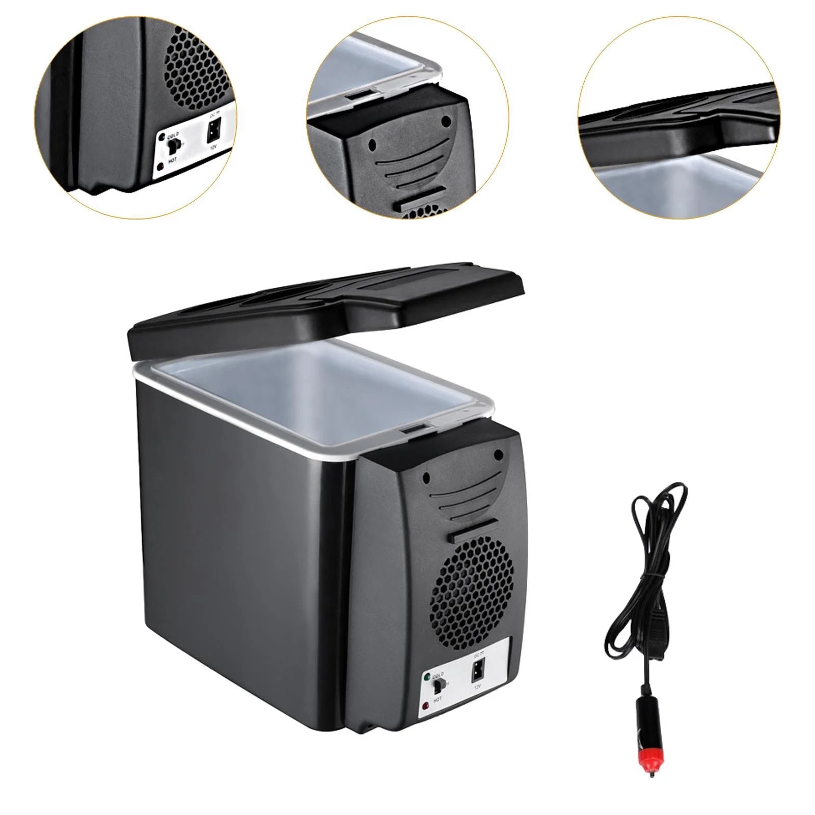 Esquirla Mini Fridge 6L Food Compact Office Can Small Car Refrigerator Freezer Single Hole