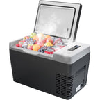 Simzlife 12 Volt 19QT(18L) Portable Car Refrigerator, -4�H~50�H, 12/24V DC & 110-240V AC, Mini Fridge for RV Camping, Travel, Truck, Home, Black