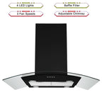 Island Range Hood 30-inch Kitchen 3-Speed Extractor Fan Vent Hood Airflow 900CFM
