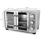 MegaChef 25 Quart French Door Multi-Function Electric Toaster Oven with Rotisserie Set