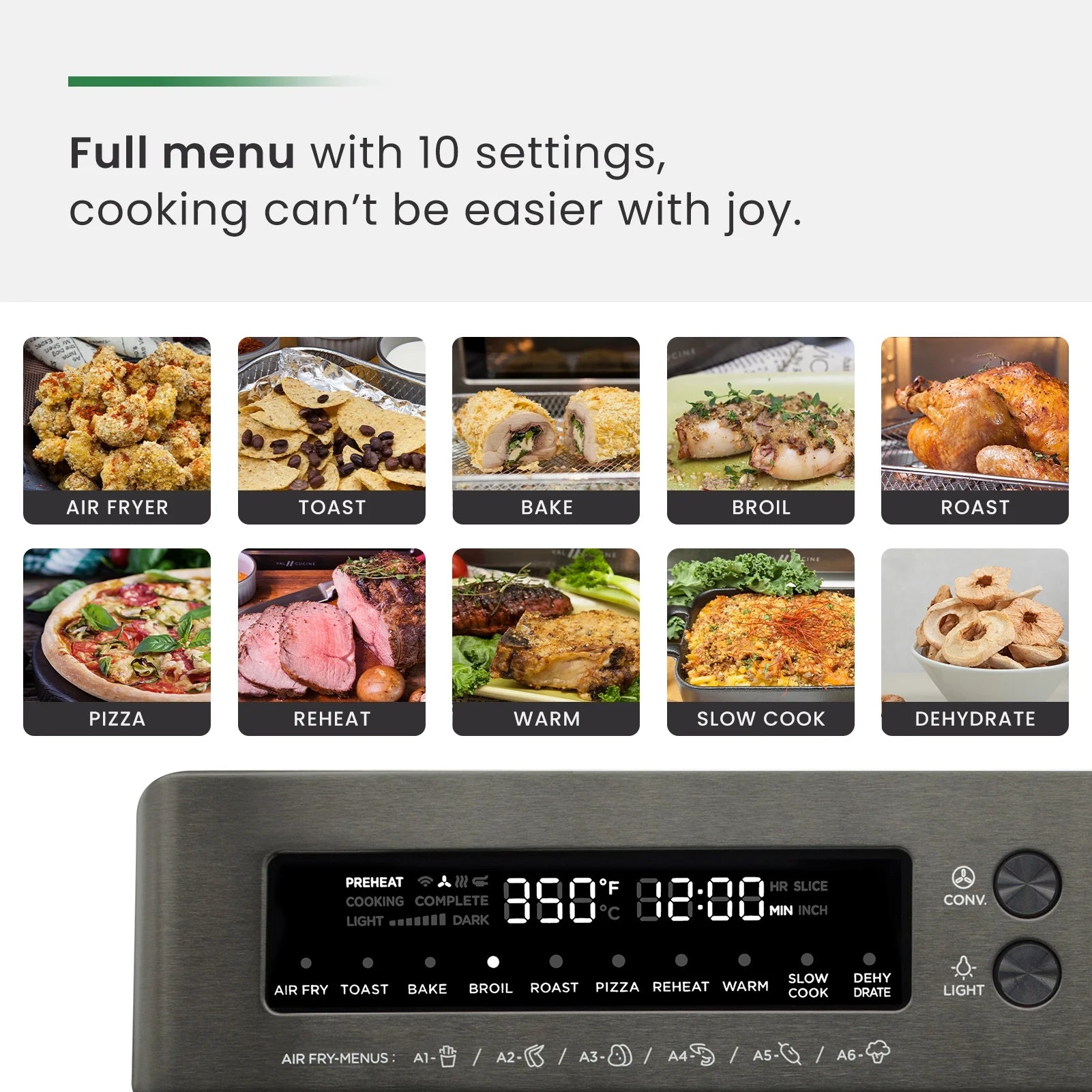 VAL CUCINA 10-IN-1 AIR FRYER TOASTER OVEN -  BRUSHED STAINLESS STEEL
