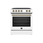 Forno Leonardo Espresso 30-Inch White Electric Range, True Convection, Energy Efficient