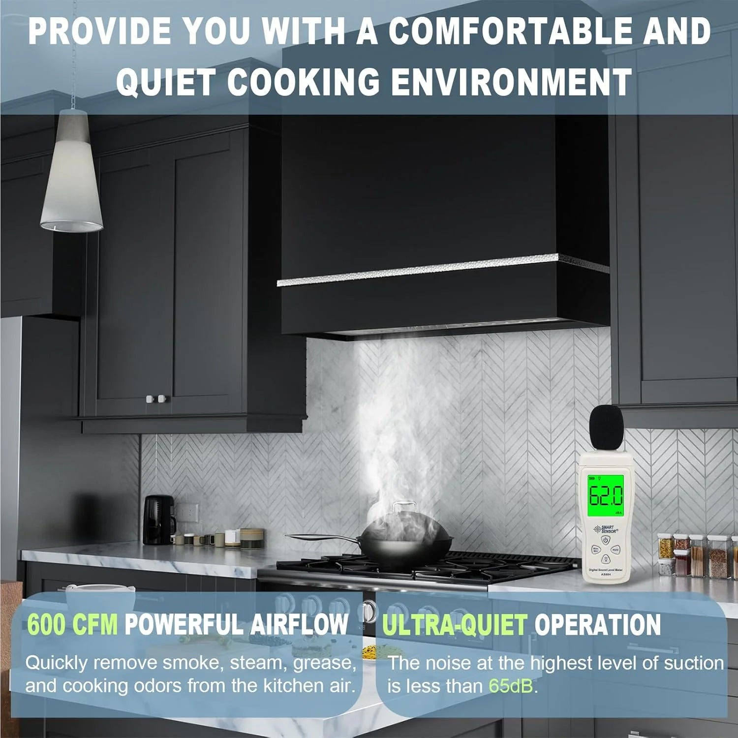 Akicon Range Hood 30 Inch, 600 CFM Ducted Vent Hood, Stainless Steel Box Kitchen Hood with 2 LED Lights, Removable Baffle Filters, Stove Hood Vent for Kitchen, 3 Speeds, Wall Mounted (AK-HS30HB-JBC)