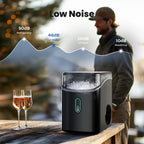 Philergo Nugget Ice Maker Countertop, Pebble Ice Maker with Soft Chewable Ice, 35 lbs/24 Hrs for Home, Kitchen, RV, Camping, Silver