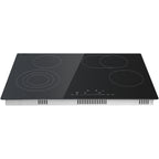 KFFKFF Ceramic Cooktop, 30" 4 Burners Induction Stovetop, 240V 7200W with Touch Control, Timer & Child Lock, 9 Temperature Levels for Diverse Culinary Tasks