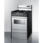 20" Wide Gas Range, Open Burners