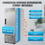 NSF Single Door Commercial Reach In Stainless Steel Freezer 18 Cu.Ft. 28in. Width Freezer