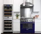 36 in. 5.2 cu. ft Dual Fuel Range for Natural Gas Sealed Burners in Blue.