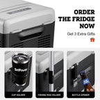 Setpower FC15 12V Portable Refrigerator with AC Adapter, 15.8 Quart Car Freezer Fridge for Camping, Fast Cooling, -4a??-68a??, 3-Year Warranty, Car, RV, Truck, Home and Outdoor Use, DC & AC, Green