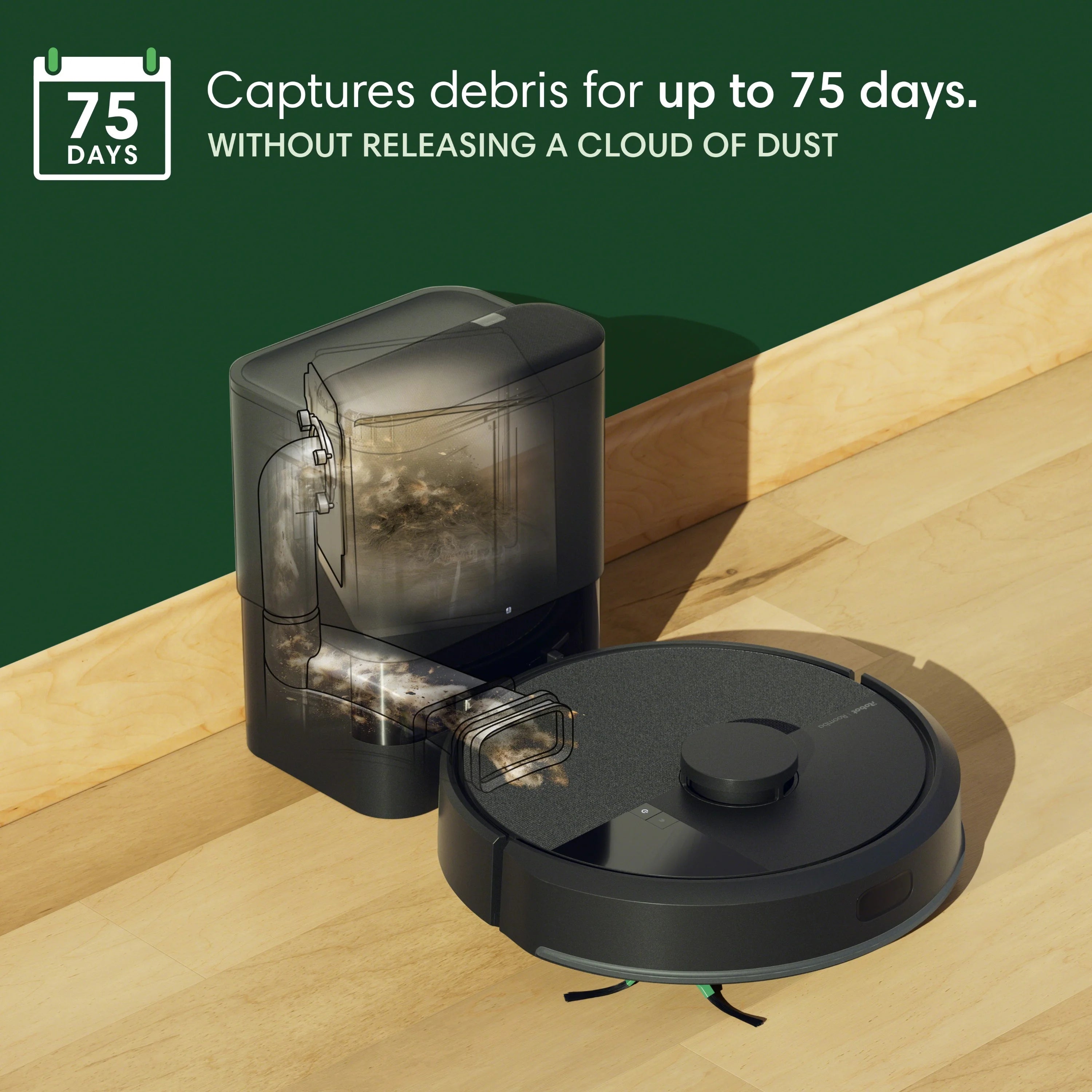 iRobot Roomba 105 Vac Robot Vacuum with AutoEmpty Dock, 75 Days Self-Emptying , Carpet & Hard Floors, Intense Power-Lifting Suction, Avoids Mopping Carpets, LiDAR, Model# Q352020