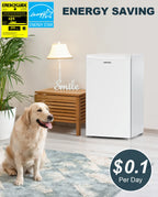 Upstreman 3.2 Cu.Ft. Mini Fridge with Freezer Single Door Small Refrigerator Adjustable Thermostat Compact Fridge with Reversible Door, Low Noise, BR321 Black