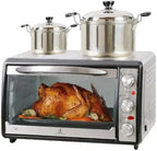 Extra Large Stainless Steel Toaster Oven with Warming Tray, Timer & Keep Warm Function