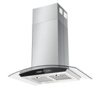 30 inch Stainless Steel Island Mount Range Hood 700 CFM, 120V Exhaust Fan, 3-Speed 65dB, Gesture Control & LED Lights?