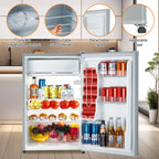 2024 Summer New 4.3 Cu.Ft Single Mini Refrigerator-Freezer Compartment-Adjustable Thermostat Control-Reversible Doors-Ideal for Dorm, Office, Rv, Garage, Apartment
