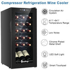 Ktaxon 18 Bottle Compressor Wine Cooler Freestanding Wine Fridge, Fast Cooling, Low Noise