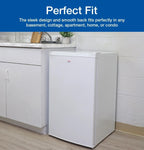 Koolatron Compact Upright Freezer, 3.1 cu ft (88L) White Manual Defrost