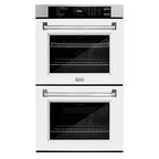 ZLINE 30 in. Professional Convection Double Wall Oven with Air Fry and Self Clean in Stainless Steel with White Matte Doors (WAD-WM-30)