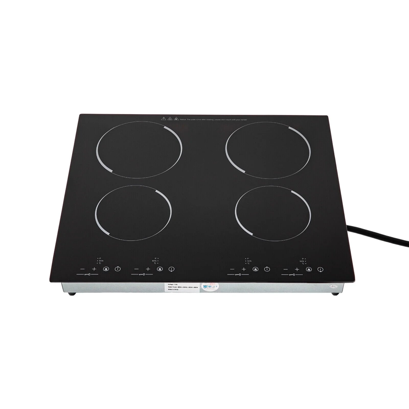 Miumaeov 4-Burners Electric Ceramic Cooktop Built-in Cooktop Stove Ceramic Cooking Stove 9 Gears 3000W 110V