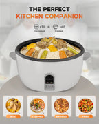 MOOSUM Commercial Rice Cooker, Large Capacity 30-Cup (UnCooked), 60-Cup (Cooked) with One Touch Operation and 12-Hour Keep Warm,Easy to Use and clean,1600W