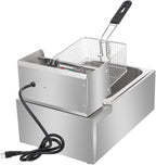 ZOKOP 6L Electric Deep Fryer, Kitchen Frying Machine, Countertop Stainless Steel French Fryer W/Basket, 2500W
