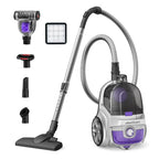 Canister Vacuum Cleaner, 30Kpa Powerful Suction, Bagless with 3.7QT Large Dust Cup, Auto Cord Rewind, HEPA Filter, 5 Attachments, Lightweight Vacuum for Pet Hair, Hard Floors & Car