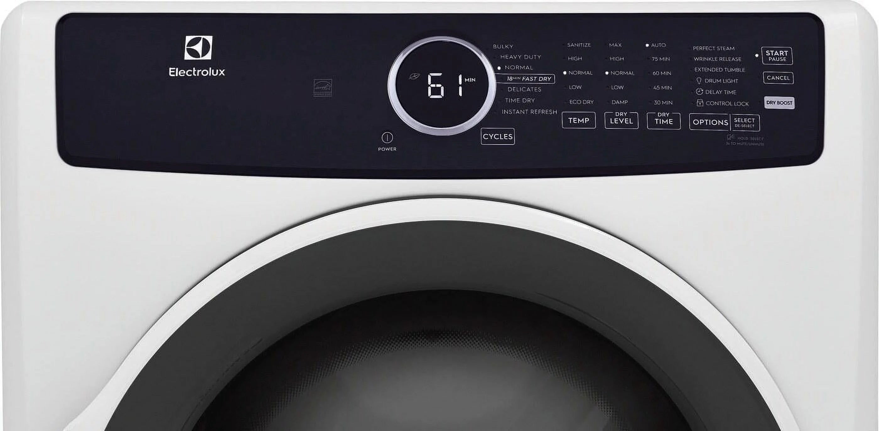 Electrolux Front Load Perfect Steam Electric Dryer with Instant Refresh, 8.0 Cu. Ft.