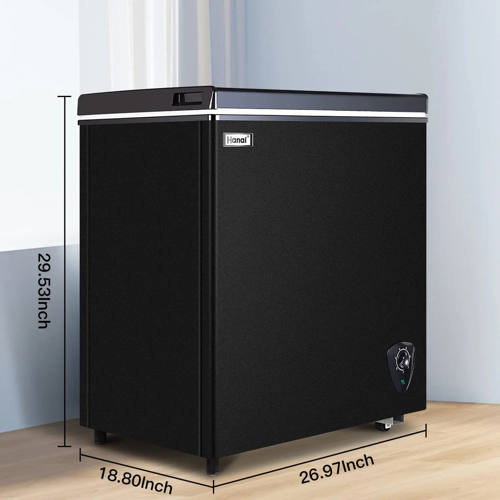 Chest Freezer 5.0 Cu. ft ,Deep Freezer with Energy Efficiency and Removable Storage Basket ,Perfect for Long-term Storage