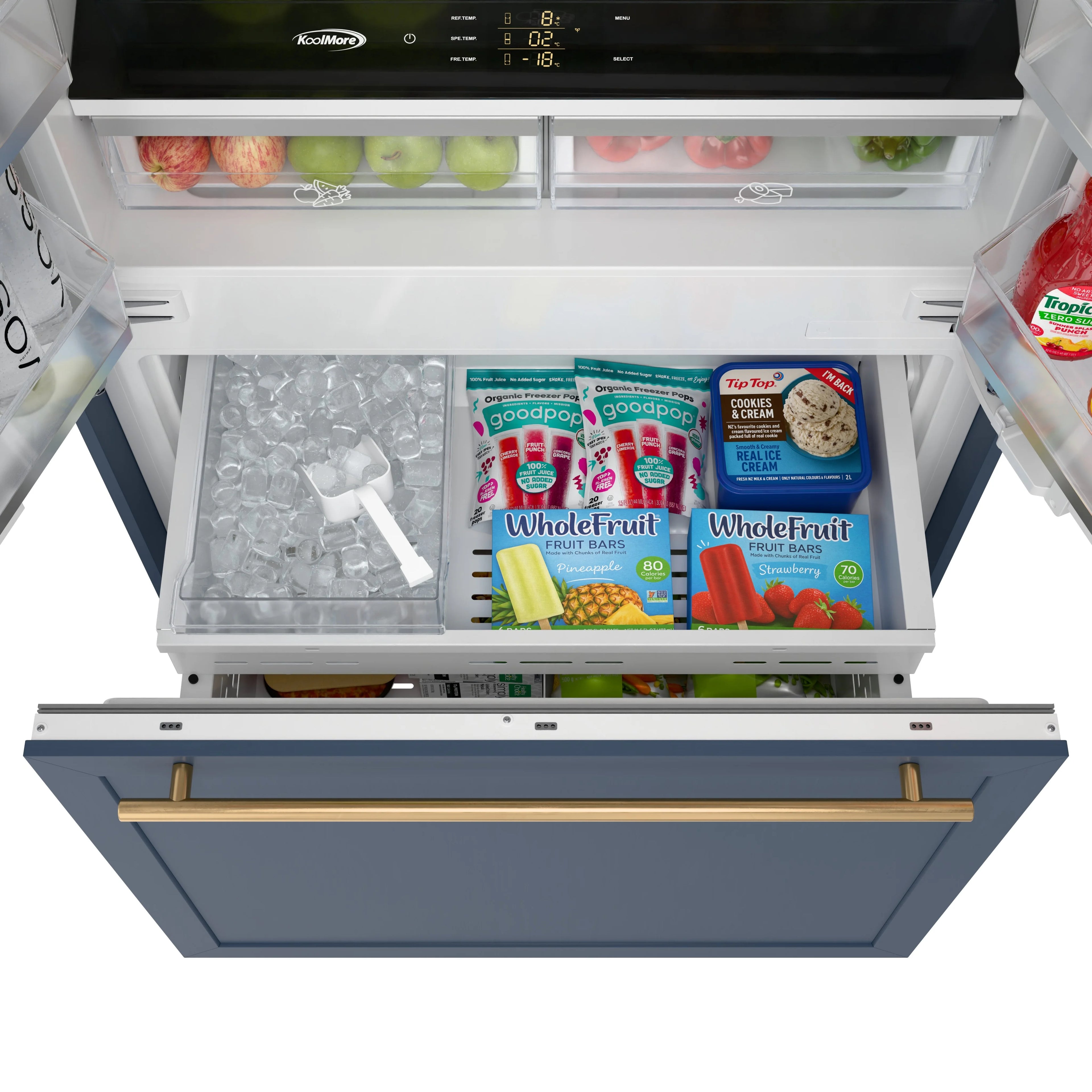 36 In. Panel Ready French Door Refrigerator With Ice maker, water dispenser, Frost Free . 19.6 total cubic feet